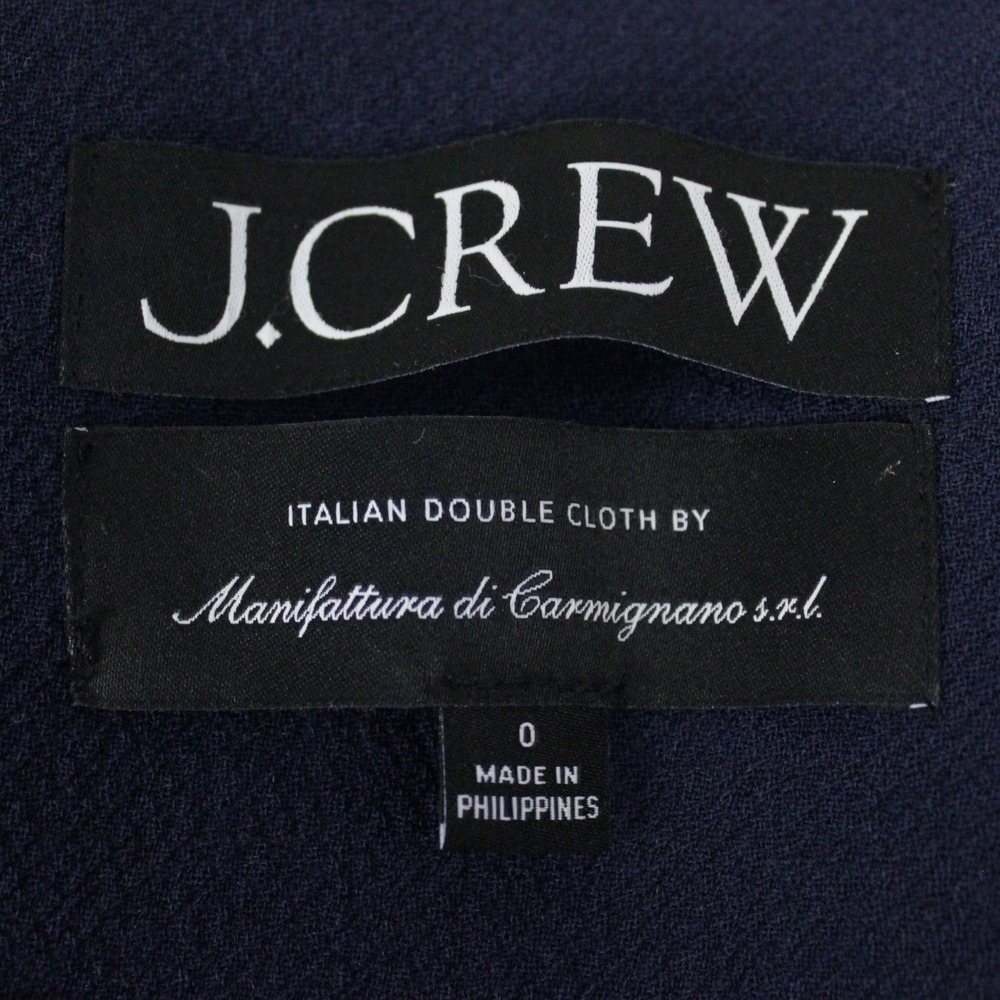 J.Crew Italian Double Cloth Wool Blazer Navy Gold Crest Buttons BV087 Sz 0 - Picture 6 of 13